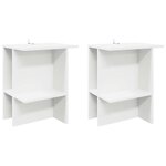 vidaXL Table basse 2 Pièces Blanc 40 x 30 x 49 cm Bois d'ingénierie