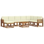 vidaXL Ensemble de canapés d'extérieur 9 Pièces Naturel et Crème