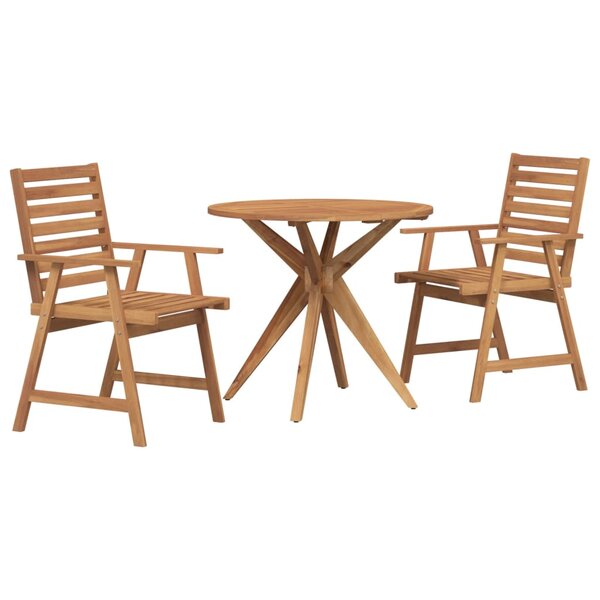 vidaXL Ensemble à manger de jardin 3 Pièces Bois d'acacia solide