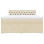 vidaXL Sommier à lattes de lit avec matelas Crème 180x200 cm Tissu