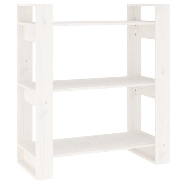 vidaXL Bibliothèque/Séparateur de pièce Blanc 80x35x91 cm Pin solide