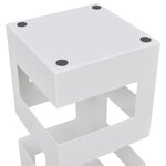 Blanc Carré Porte-parapluie Stockage pour cannes bâtons Acier 48 5 cm