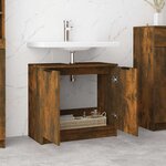 vidaXL Armoire de bain Chêne fumé 64 5x33 5x59 cm Bois d'ingénierie