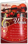 Carte meilleurs vœux doré avec enveloppe paroles chanson vive le vent d'hiver