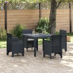 vidaXL Ensemble de repas de jardin de 5 pièces avec coussins en poly rotin anthracite