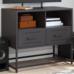 vidaXL Meuble TV noir 68x39x60 5 cm acier