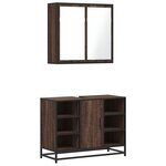 vidaXL Ensemble de meubles de salle de bain 2 Pièces Chêne marron
