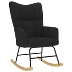 vidaXL Chaise à bascule avec repose-pied Noir Tissu