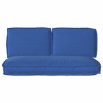 vidaXL Set de coussins de palette 3 Pièces Bleu royal 120 x 50 x 12 cm