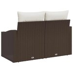 vidaXL Canapé de jardin avec coussin Marron 123 x 62 x 69 cm polyrotin