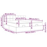 VidaXL Cadre de lit ottoman et matelas gris clair 180x200cm tissu