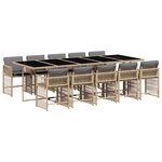 vidaXL Ensemble à manger de jardin et coussins 11 Pièces mélange beige