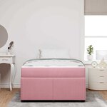 vidaXL Cadre de lit avec matelas Rose 120 x 200 cm Velours