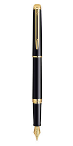 Waterman hemisphere stylo plume  noir brillant  plume fine  encre bleue  coffret cadeau