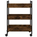 vidaXL Chariot de cuisine chêne fumé 50x30x70 cm bois d'ingénierie