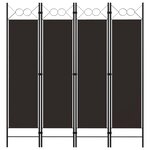 vidaXL Cloison de séparation 4 panneaux Marron 160 x 180 cm