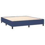 vidaXL Sommier à lattes de lit et matelas et LED Bleu 160x200 cm Tissu