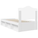 vidaXL Cadre de lit avec tête de lit Blanc 90 x 200 cm Pin massif