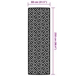 vidaXL Tapis d'extérieur ARAKIL blanc et noir 80 x 250 cm PP