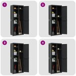 vidaXL Armoire de rangement d'extérieur noir 65x37x165 cm PP