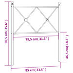 vidaXL Tête de lit de remplacement métal blanc 80 cm