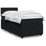 vidaXL Sommier à lattes de lit avec matelas Noir 100x200 cm Velours