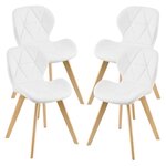 Lot de 4 chaises similicuir 81 x 57 x 49 cm blanc 03_0006773