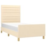 vidaXL Cadre de lit sans matelas crème 80x200 cm tissu