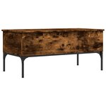 vidaXL Table basse chêne fumé 100x50x45 cm bois d'ingénierie et métal