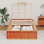 vidaXL Cadre de lit avec stockage Marron cire 100 x 200 cm bois