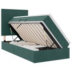 vidaXL Lit de rangement LED avec matelas Vert foncé 100 x 200 cm