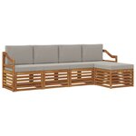 vidaXL Ensemble de canapés d'extérieur 5 pc Gris Naturel et Clair