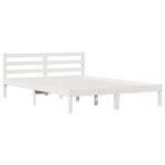 Cadre de Lit vidaXL avec Tête de Lit Blanc 140x220 cm en Bois Massif de Pin