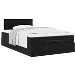 vidaXL Lit ottoman avec matelas noir 120x190 cm velours