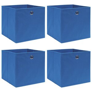 vidaXL Boîtes de rangement 4 Pièces Bleu 32x32x32 cm Tissu