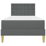 vidaXL Cadre de lit avec matelas Gris foncé 90 x 190 cm Tissu