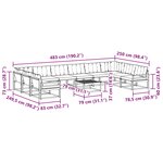 vidaXL Ensemble de canapés d'extérieur 11 pc Blanc et noir