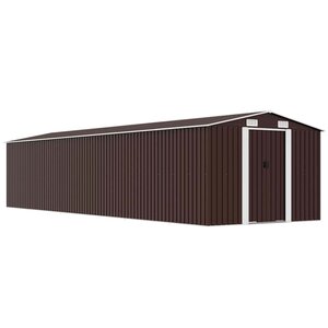 vidaXL Abri de jardin Marron 257x779x181 cm Acier galvanisé