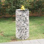 vidaXL Foyer en gabion Ø 50 cm Fer galvanisé
