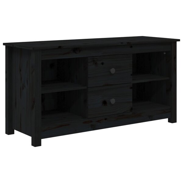 vidaXL Meuble TV Noir 103x36 5x52 cm Bois de pin massif