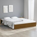 vidaXL Cadre de lit Marron miel Bois massif 150x200 cm Très grand