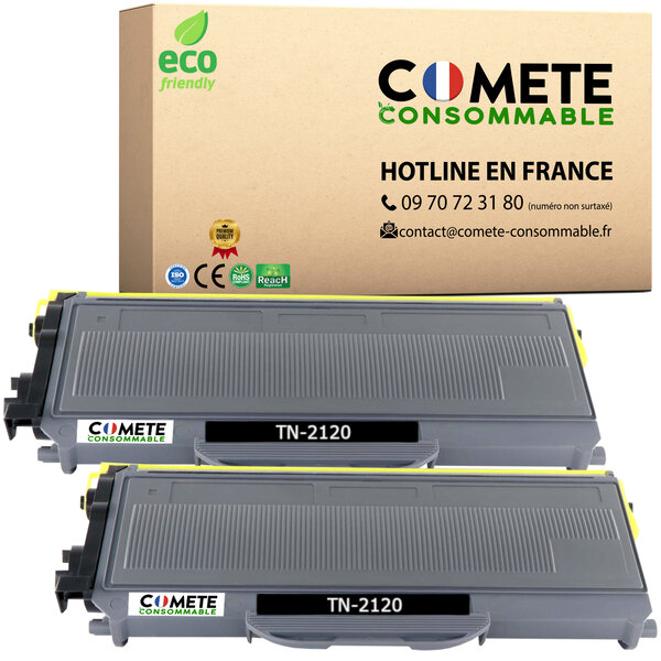 TONER TN2120-pack de 2 Compatible avec Brother-COMETE Entreprise  française