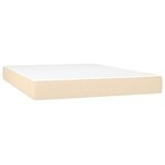 vidaXL Sommier à lattes de lit matelas et LED Crème 140x190 cm Tissu
