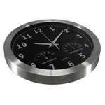 Perel Horloge murale 35 5 cm Noir et argenté
