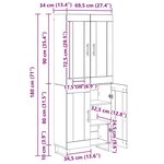 vidaXL Haut Armoire 2 Pièces Chêne noir Bois Aggloméré et Verre