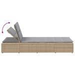 vidaXL Transat avec coussin flottant beige résine tressée
