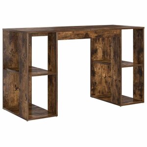 vidaXL Bureau avec Rangement Chêne fumé 130 x 50 5 x 75 cm
