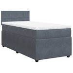 vidaXL Sommier à lattes de lit et matelas Gris foncé 90x190 cm Velours