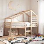 vidaXL Lit haut avec toit 90x200 cm bois de pin massif