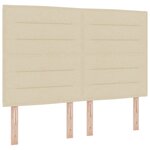 Lit à ressorts avec matelas et LED Crème 140x190 cm en tissu